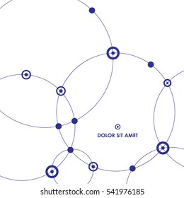Abstract background with circles and dots. Connect technology vector.