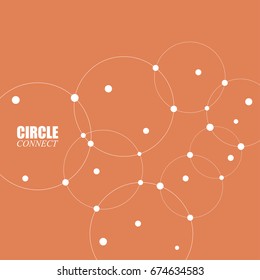Abstract background with circles and dots. Connect technology vector