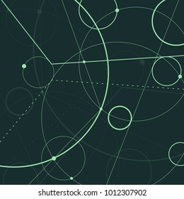 Abstract background with circles and dots. Connection concept. Vector illustration
