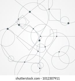 Abstract background with circles and dots. Connection concept. Vector illustration