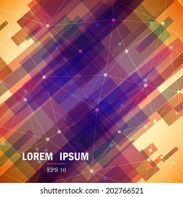Abstract background with circles, dots, lines and shapes. Futuristic Design.