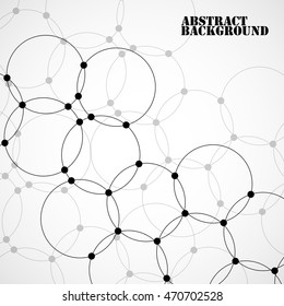 Abstract background with circles and dots on white background