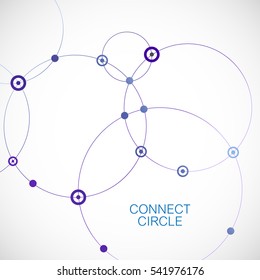 Abstract background with circles and dots on white background