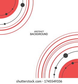 Abstract background of circles, dots, rounded lines. Applicable for covers, placards, posters, brochures, flyers, banner designs. Creative design elements. Vector color illustration.