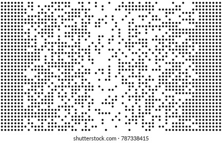 Abstract background of circles, flying particles, background information technology, white and black. Halftone effect.