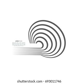 Abstract background of circles in the form of a whirlpool, black hole, in black and white