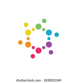 abstract background with circles forming hexagon