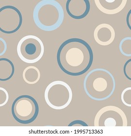 Abstract background with circles, geometric shapes, vector illustration, abstract beige background with circles, seamless pattern for Wallpaper and fabric,Seamless french geometric farmhouse circle.