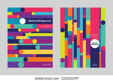 Abstract background circles geometric vector design, vertical banner cover backdrop wallpaper business posters flyers leaflets brochures layout templates, trendy, multicolor bright concept composition