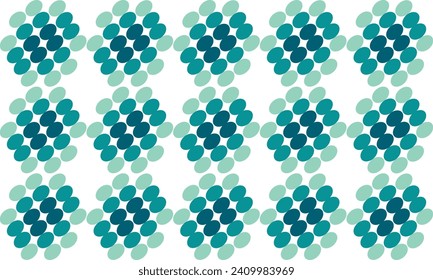 fondo abstracto con círculos, punto azul verde , diseño de gradiente de rejilla hexagonal en bloques para impresión de tejido, patrón de repetición transparente
