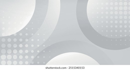 Fondo Abstractas con círculos y patrón de puntos de semitono. Fondo gris y blanco