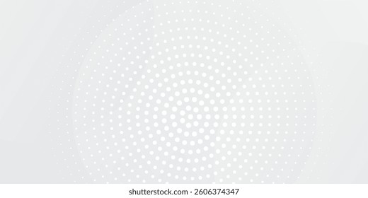 Abstract background with circles and halftone dots pattern. Grey and white backdrop. vector