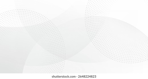 Fondo Abstractas con círculos y patrón de puntos de semitono. Fondo gris y blanco. 
