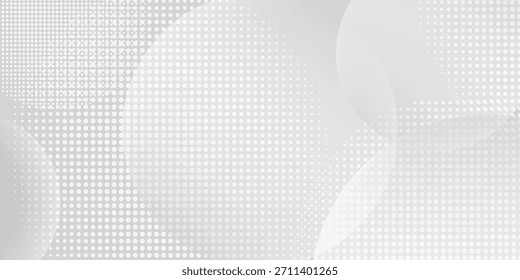 Fondo Abstractas con círculos y patrón de puntos de semitono. Fondo gris y blanco