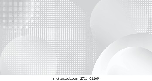 Fondo Abstractas con círculos y patrón de puntos de semitono. Fondo gris y blanco