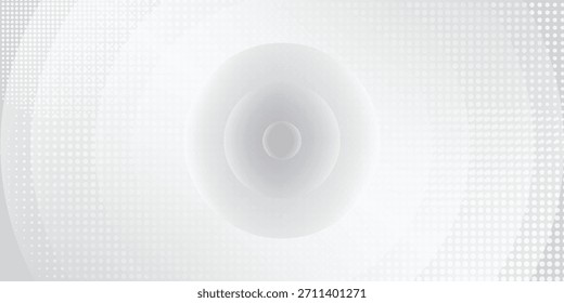 Fondo Abstractas con círculos y patrón de puntos de semitono. Fondo gris y blanco