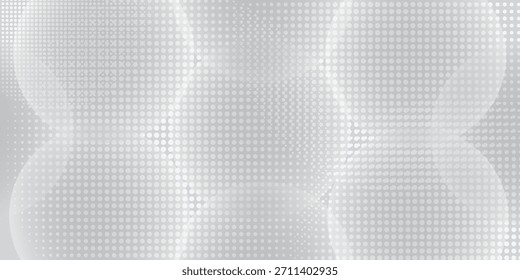 Fondo Abstractas con círculos y patrón de puntos de semitono. Fondo gris y blanco