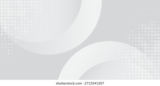 Fondo Abstractas con círculos y patrón de puntos de semitono. Fondo gris y blanco