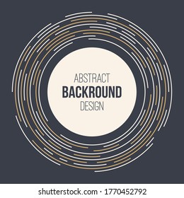 Abstract background of circles, lines in circle form, rounded lines. Cover, card, flyer, poster, brochure design. Creative design elements. Vector color illustration.