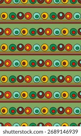 Abstract background with circles and lines of different colors, creating a cheerful mood.