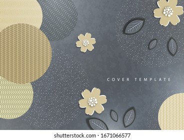 Abstrakter Hintergrund, Kreise, Linien, Punkte, die aus Papierblumen und Blättern geschnitten sind. Trendy Grafikdesign für Banner, Poster, Karte, Cover, Einladung, Broschüre. Vektorillustration