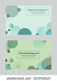 Abstract background circles and lines geometric vector design, horizontal banner wallpaper backdrop business cards website flyers leaflets brochures trendy, green blue, minimal, shades shape styles