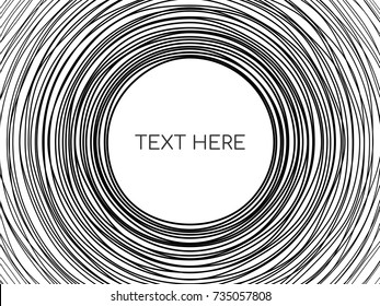 Abstract background circles lines round frame black color on white background with empty space for your text. For background, banner, poster