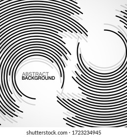 Abstract background of circles with lines, technology backdrop, geometric shapes, vector illustration