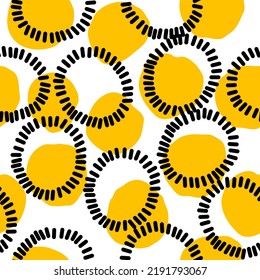 fondo abstracto con círculos. Mínimo, de estilo plano. Color amarillo. Concepto moderno