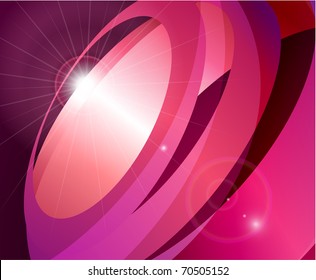 Abstract background with circles in motion and flare