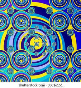 abstract background from circles on a dark blue background