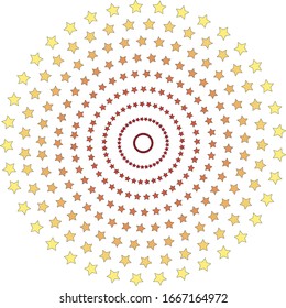 Abstract background with circles , orange stars. 