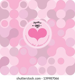 abstract background from circles of pink shades with round stamp