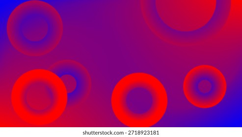 Abstract background with circles Red and blue Gradient Copy Space