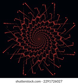fondo abstracto con círculos, flor roja abstracta