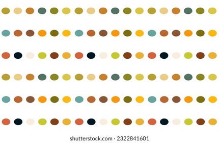 abstract background with circles, retro color dot column green brown orange on white background repeat seamless pattern design for fabric printing or vintage wallpaper or artboard
