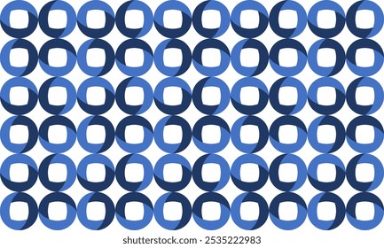 plano de fundo abstrato com círculos, anel azul e branco textura, dois tom azul retângulos quadriculado padrão repetição, imagem repleta, design para impressão de tecido, net