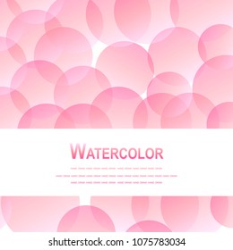 Abstract background with circles. Circles of rose gradient color, white frame.