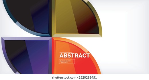 Abstract background - circles and round triangles with 3d effect. Vector Illustration For Wallpaper, Banner, Background, Card, Book Illustration, landing page