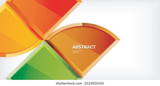 Abstract background - circles and round triangles with 3d effect. Vector Illustration For Wallpaper, Banner, Background, Card, Book Illustration, landing page