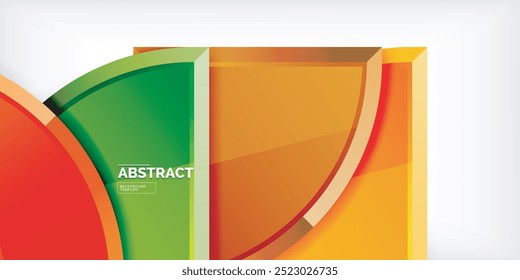 Abstract background - circles and round triangles with 3d effect. Vector Illustration For Wallpaper, Banner, Background, Card, Book Illustration, landing page
