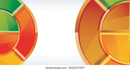 Abstract background - circles and round triangles with 3d effect. Vector Illustration For Wallpaper, Banner, Background, Card, Book Illustration, landing page