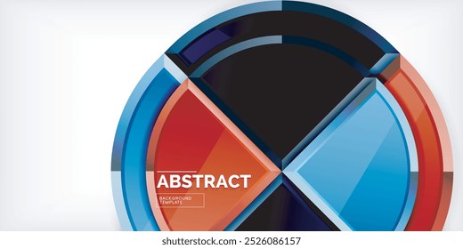 Abstract background - circles and round triangles with 3d effect. Vector Illustration For Wallpaper, Banner, Background, Card, Book Illustration, landing page