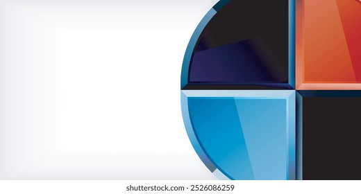 Abstract background - circles and round triangles with 3d effect. Vector Illustration For Wallpaper, Banner, Background, Card, Book Illustration, landing page