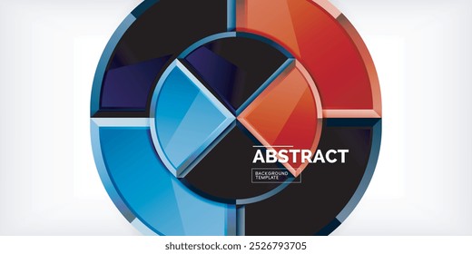 Abstract background - circles and round triangles with 3d effect. Vector Illustration For Wallpaper, Banner, Background, Card, Book Illustration, landing page