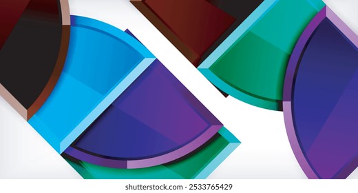 Abstract background - circles and round triangles with 3d effect. Vector Illustration For Wallpaper, Banner, Background, Card, Book Illustration, landing page