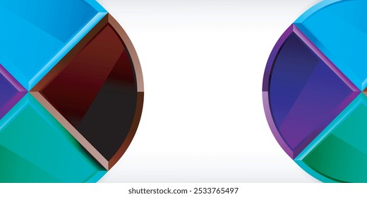 Abstract background - circles and round triangles with 3d effect. Vector Illustration For Wallpaper, Banner, Background, Card, Book Illustration, landing page