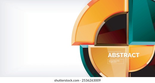 Fondo Abstractas - círculos y triángulos redondos con efecto 3D. Ilustración vectorial para el Fondo de pantalla, Anuncio, fondo, tarjeta, ilustración del libro, landing page
