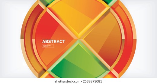 Abstrakter Hintergrund - Kreise und runde Dreiecke mit 3D-Effekt. Vektorgrafik für Tapete, Banner, Hintergrund, Karte, Buchgrafik, Landing Page