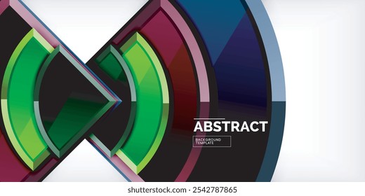 Abstract background - circles and round triangles with 3d effect. Vector Illustration For Wallpaper, Banner, Background, Card, Book Illustration, landing page